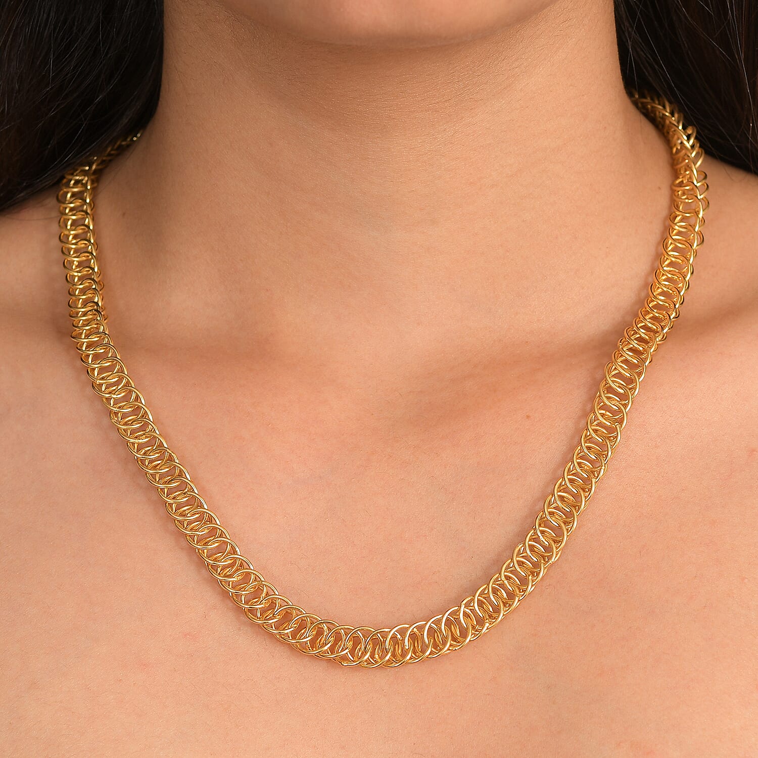 Bronzella Collection - EverTrue Necklace (Size -20) with Lobster Clasp in Yellow Gold Tone