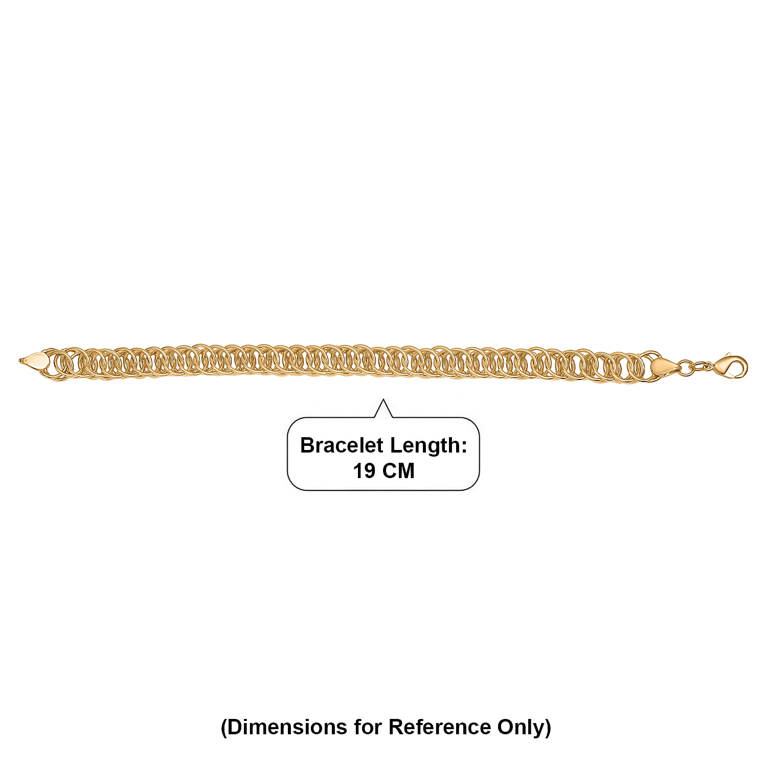 Bronzella Collection - EverTrue Bracelet (Size - 7.5) with Lobster Clasp in Yellow Gold Tone