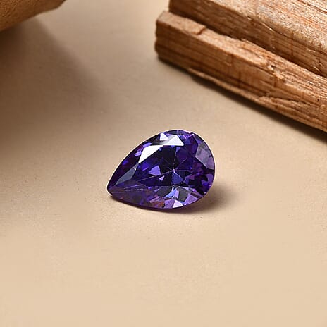 Blue Cubic Zirconia Pear 10X7 mm Gemstone, 2.90 Ct