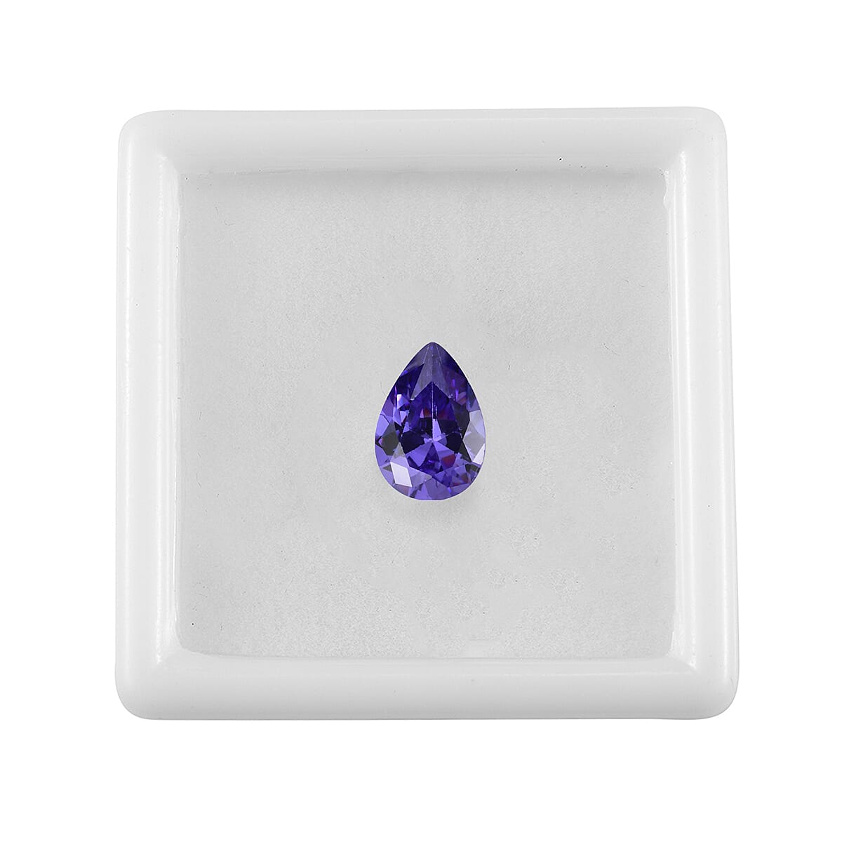 Blue Cubic Zirconia Pear 10X7 mm Gemstone, 2.90 Ct