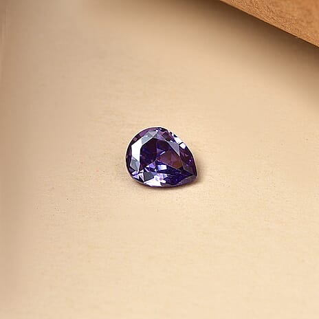 Blue Cubic Zirconia Pear 5X4 mm Gemstone, 0.48 Ct