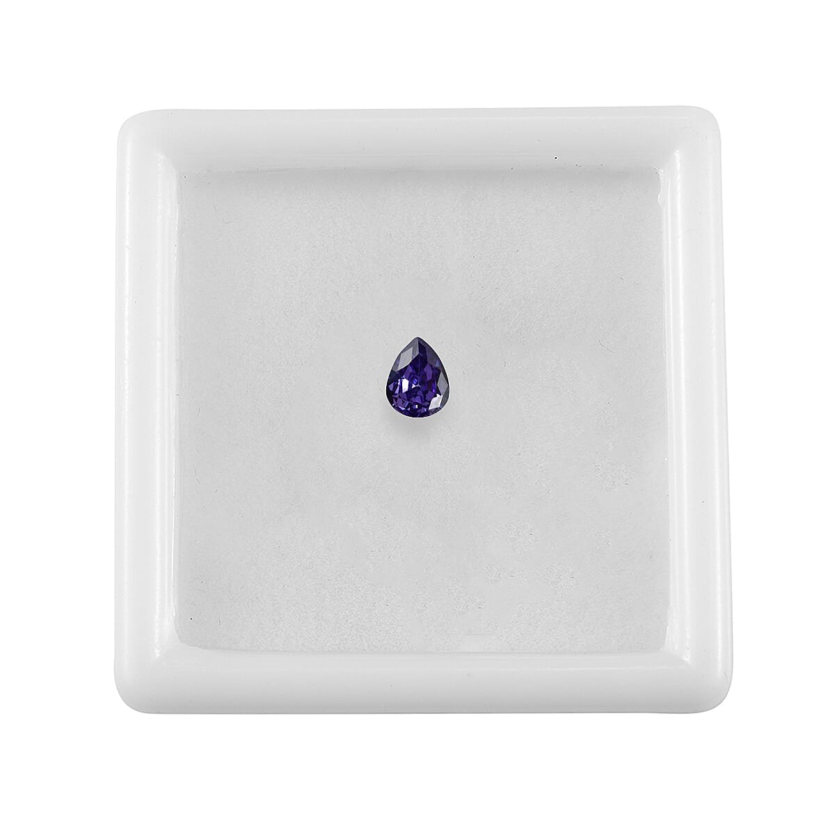 Blue Cubic Zirconia Pear 5X4 mm Gemstone, 0.48 Ct