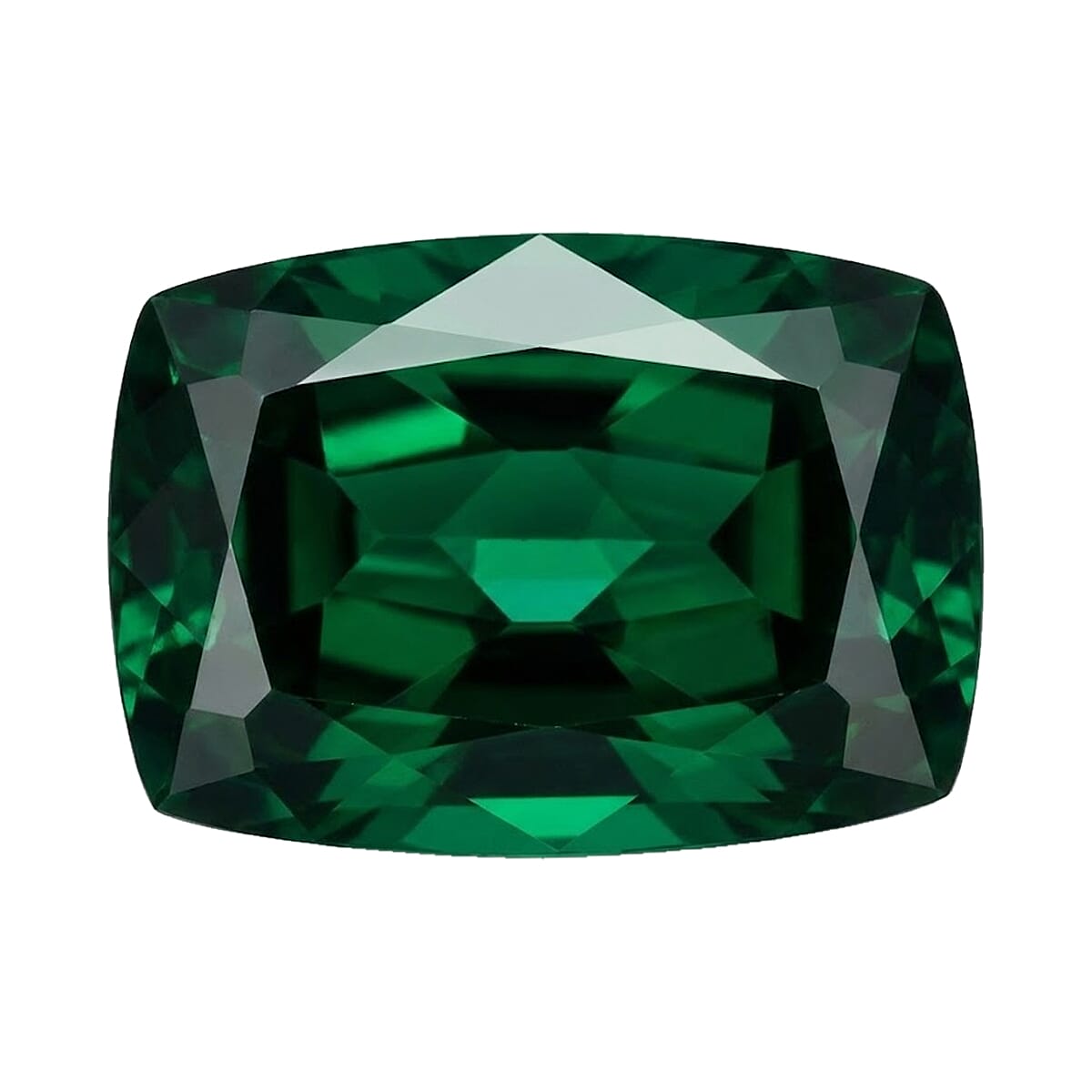 Green Cubic Zirconia Cushion Cut 7X5 mm Gemstone, 1.85 Ct