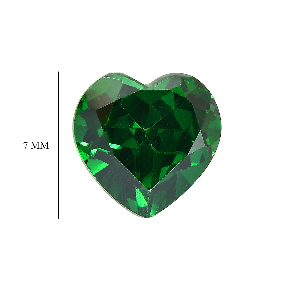 Green Cubic Zirconia Heart 7 mm Gemstone, 1.98 Ct