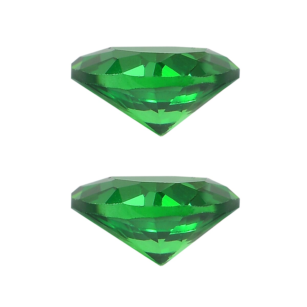 Set Of 2 Green Cubic Zirconia Pear 5X4 mm Gemstone, 1.01 Ct