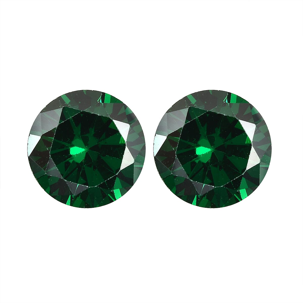 Green Cubic Zirconia Round 8 mm Gemstone, 6.40 Ct