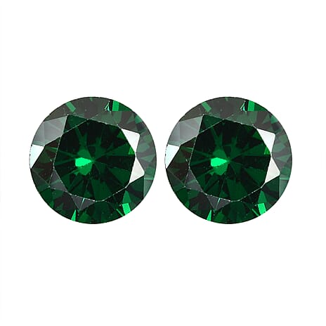 Green Cubic Zirconia Round 8 mm Gemstone, 6.40 Ct