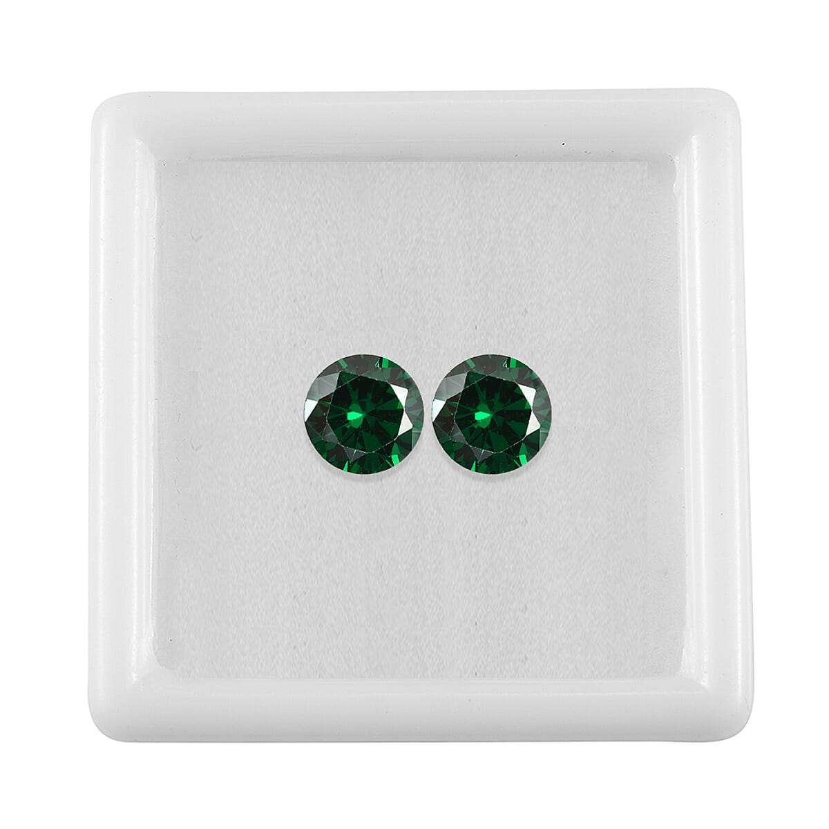 Green Cubic Zirconia Round 8 mm Gemstone, 6.40 Ct