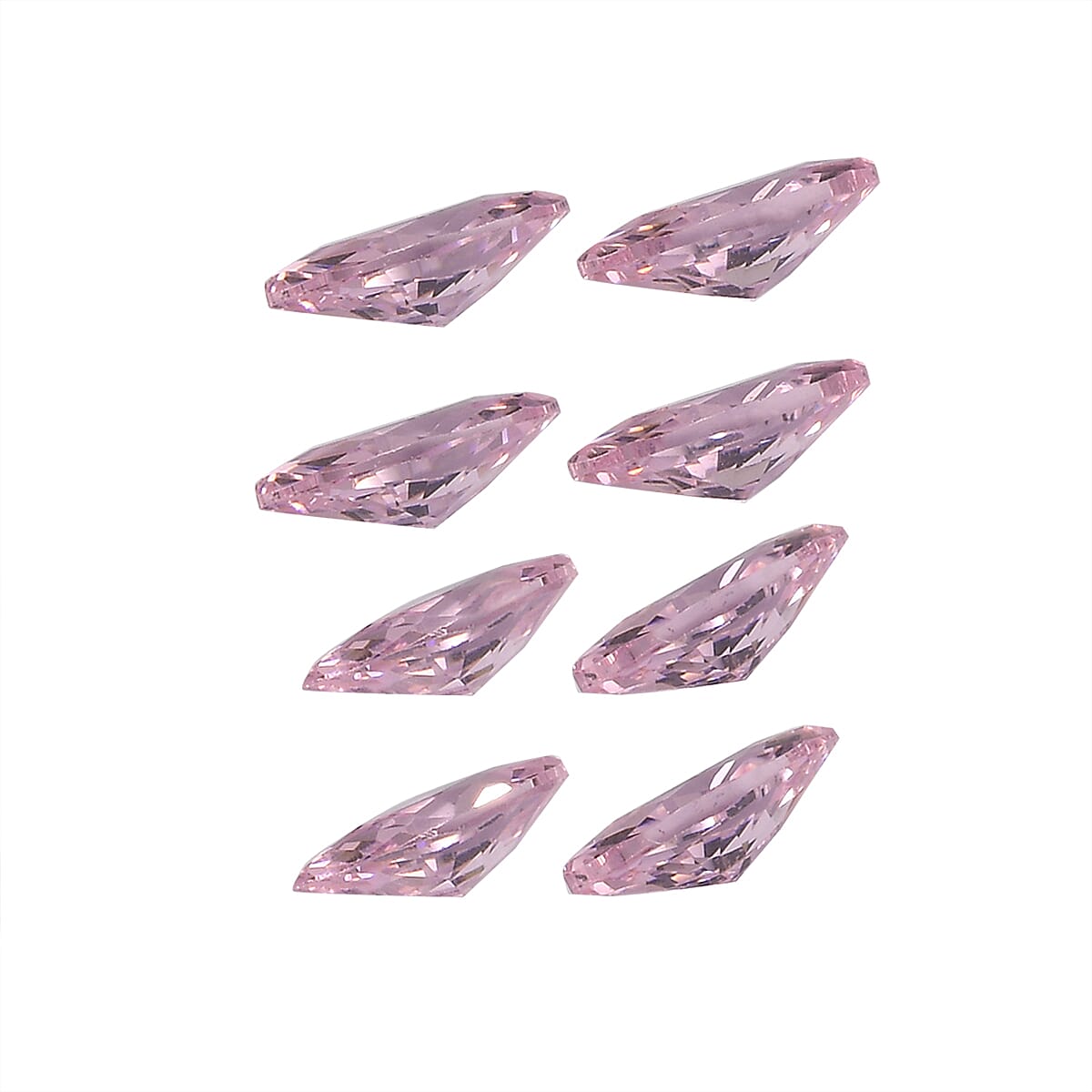 Set Of 8 Pink Cubic Zirconia Marquee 5X2.5 mm Gemstone, 1.89 Ct