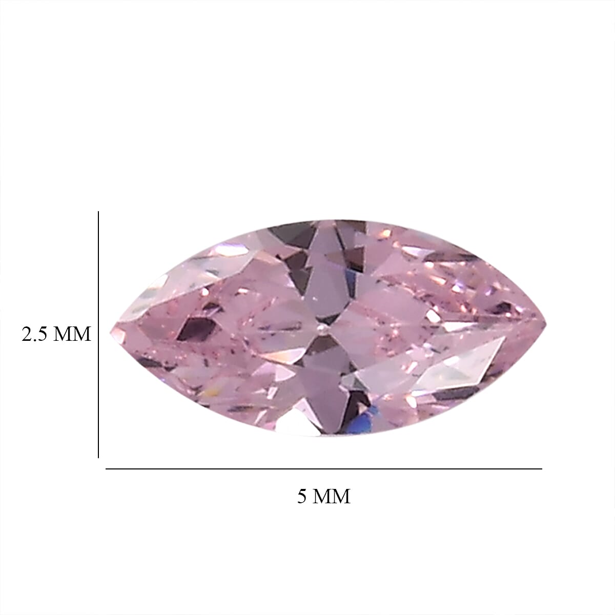 Set Of 8 Pink Cubic Zirconia Marquee 5X2.5 mm Gemstone, 1.89 Ct