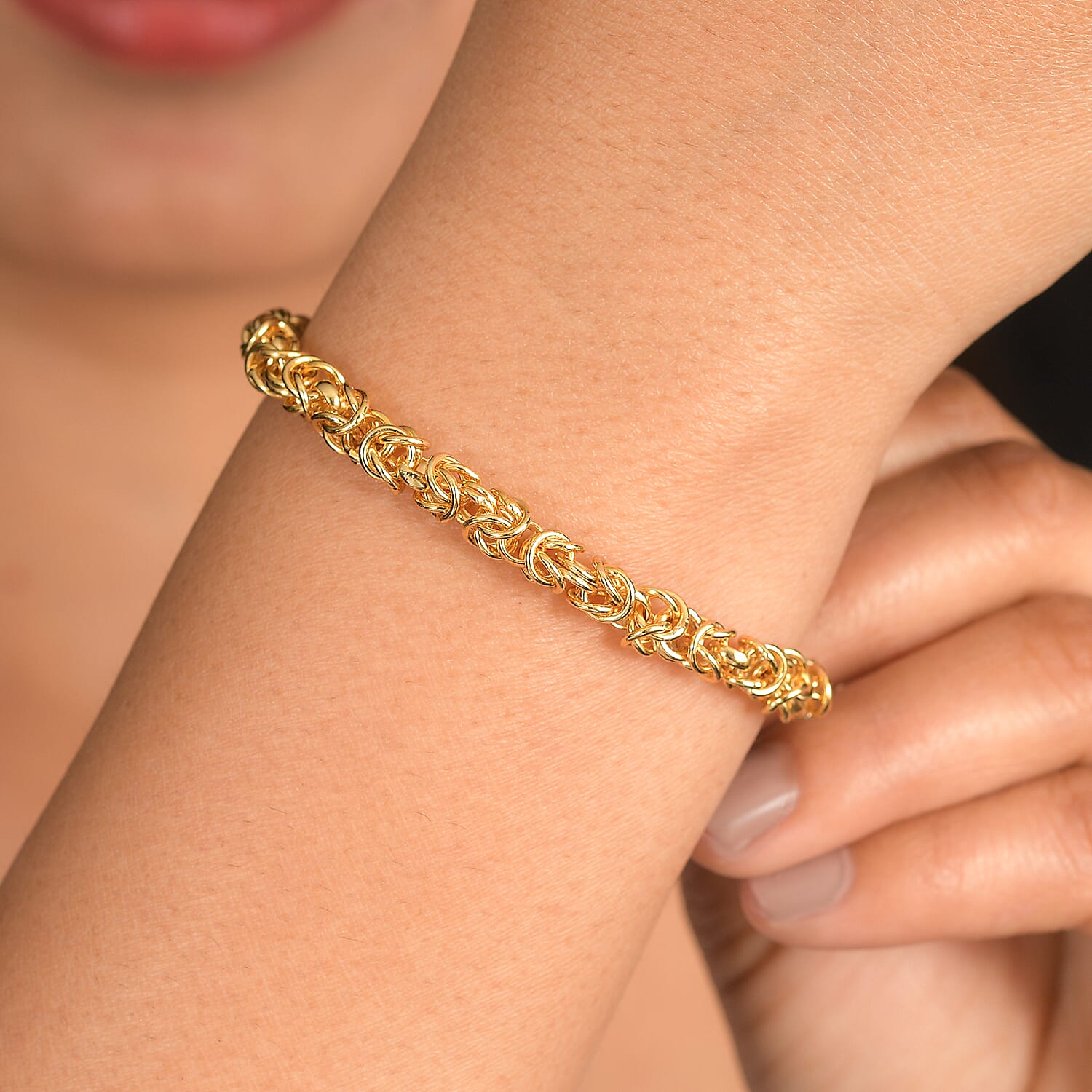 Bronzella Collection - EverTrue Bracelet (Size - 7.5) with Lobster Clasp in Yellow Gold Tone