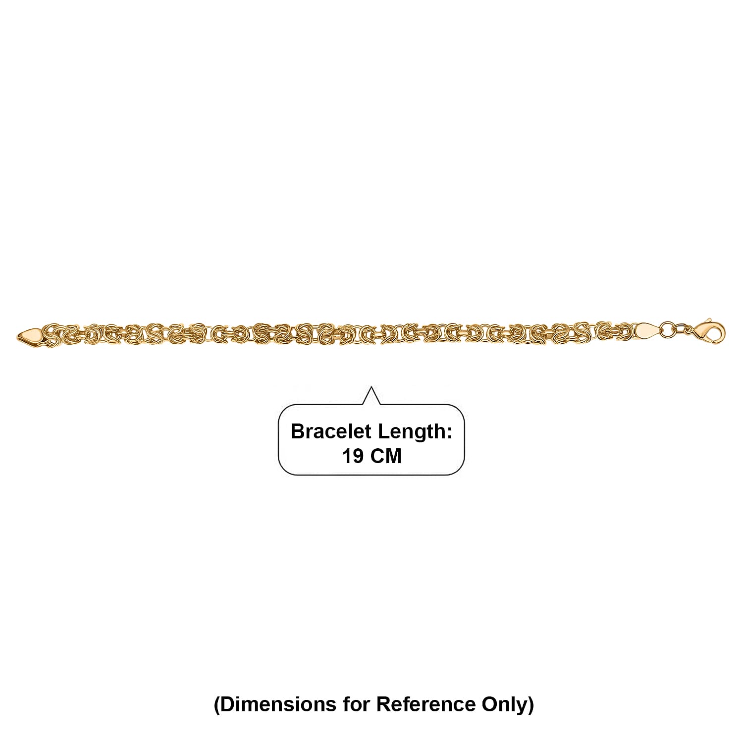 Bronzella Collection - EverTrue Bracelet (Size - 7.5) with Lobster Clasp in Yellow Gold Tone