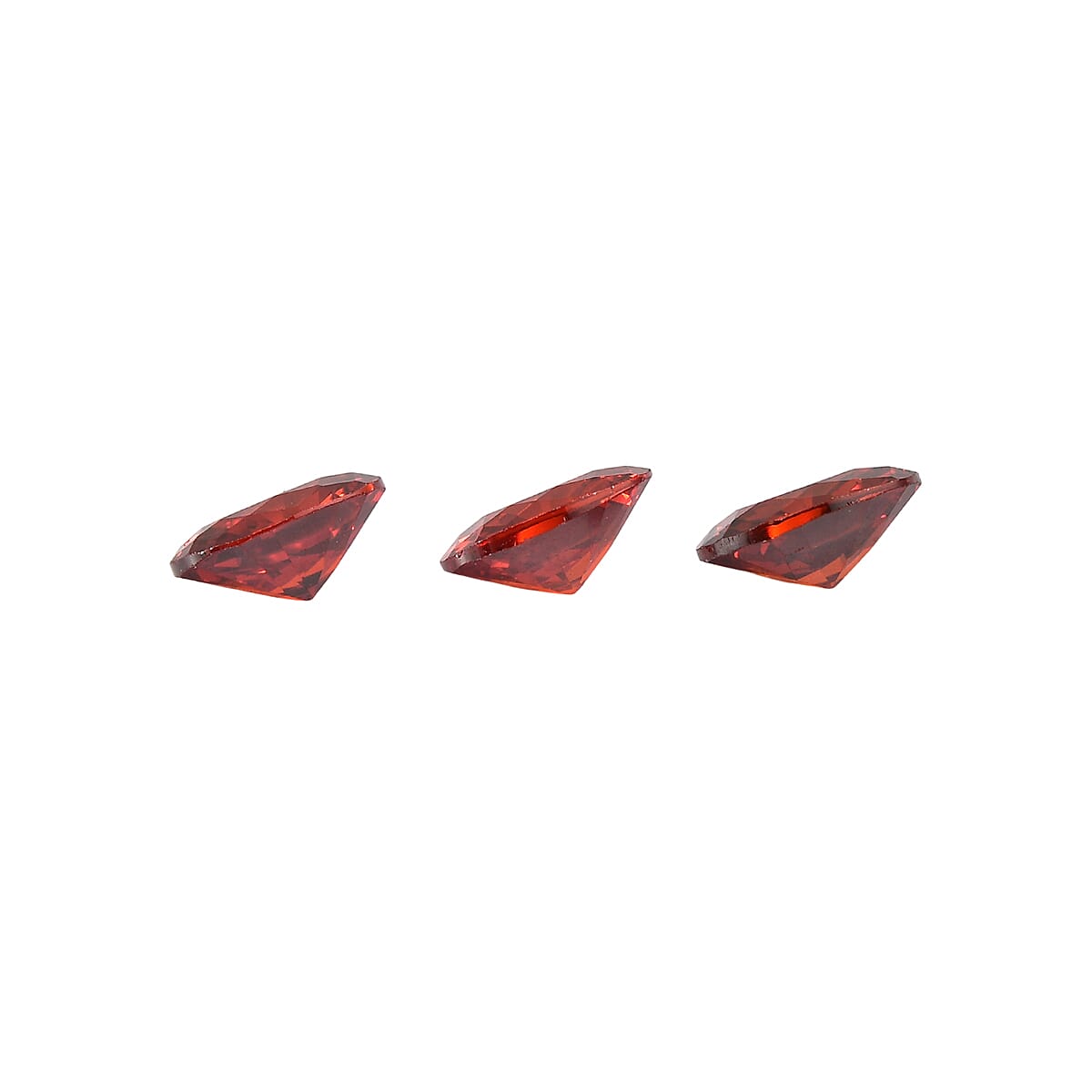 Set Of 3 Garnet Cubic Zirconia Oval Cut Cut 5X4 mm Gemstone, 1.51 Ct