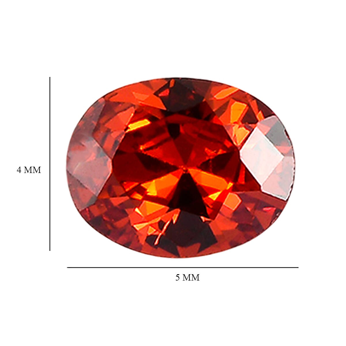 Set Of 3 Garnet Cubic Zirconia Oval Cut Cut 5X4 mm Gemstone, 1.51 Ct