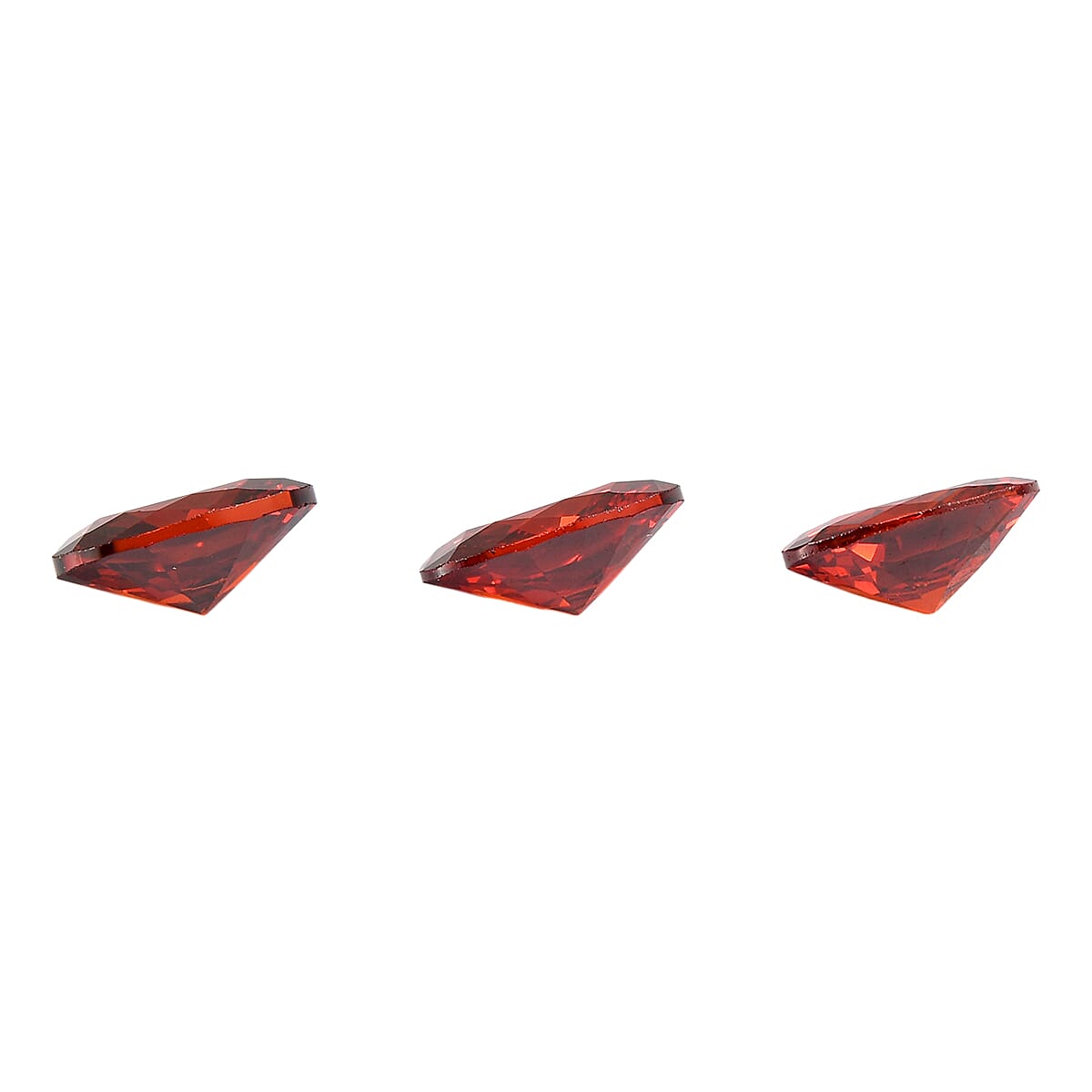 Set Of 3 Garnet Cubic Zirconia Oval Cut 7X5 mm Gemstone, 3.60 Ct
