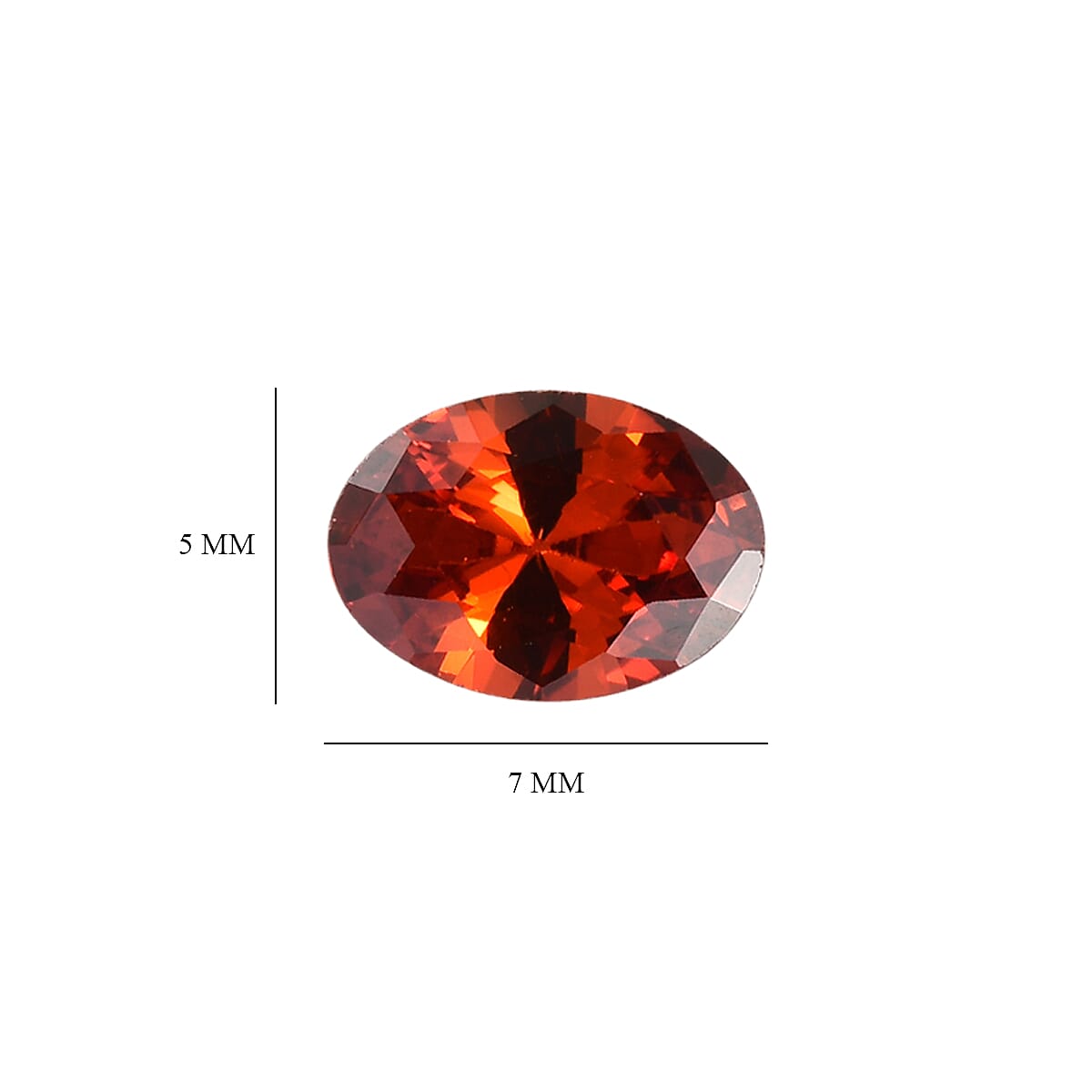 Set Of 3 Garnet Cubic Zirconia Oval Cut 7X5 mm Gemstone, 3.60 Ct