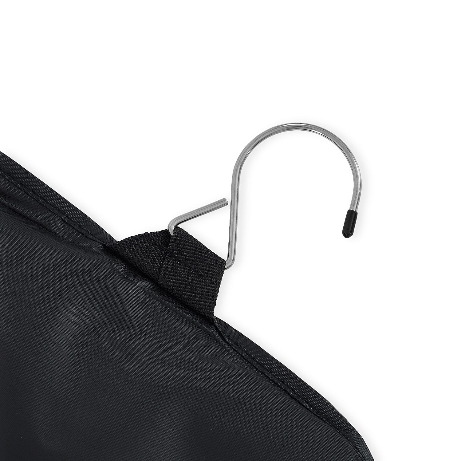 Hanging Travel Luggage Organizer - 3-Tier Portable Wardrobe Shelves & Oxford Cloth Packing Cube (30x23x56cm) - Black