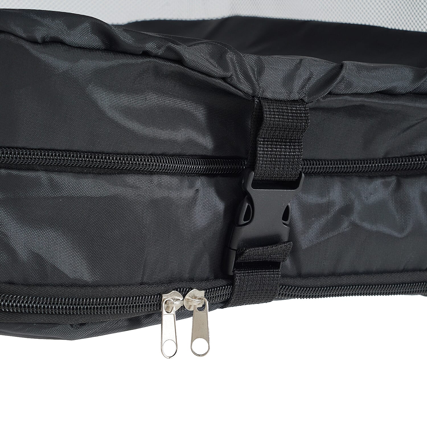 Hanging Travel Luggage Organizer - 3-Tier Portable Wardrobe Shelves & Oxford Cloth Packing Cube (30x23x56cm) - Black