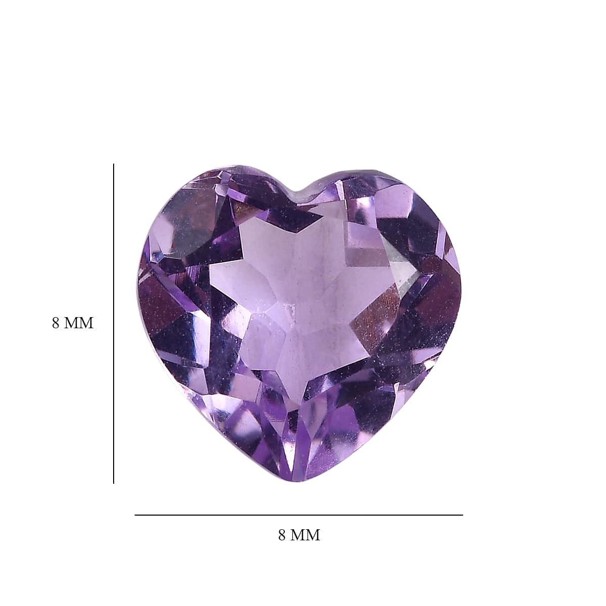 Pink Amethyst Heart 8 mm Gemstone, 1.63 Ct