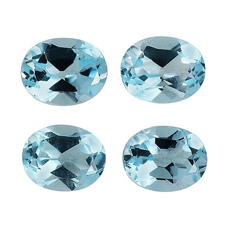 Set Of 4 Skyblue Topaz Oval Cut Cut 5X4 mm Gemstone, 1.7 Ct
