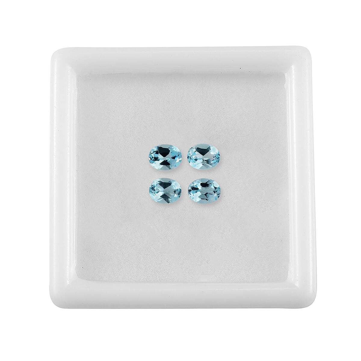 Set Of 4 Skyblue Topaz Oval Cut Cut 5X4 mm Gemstone, 1.7 Ct