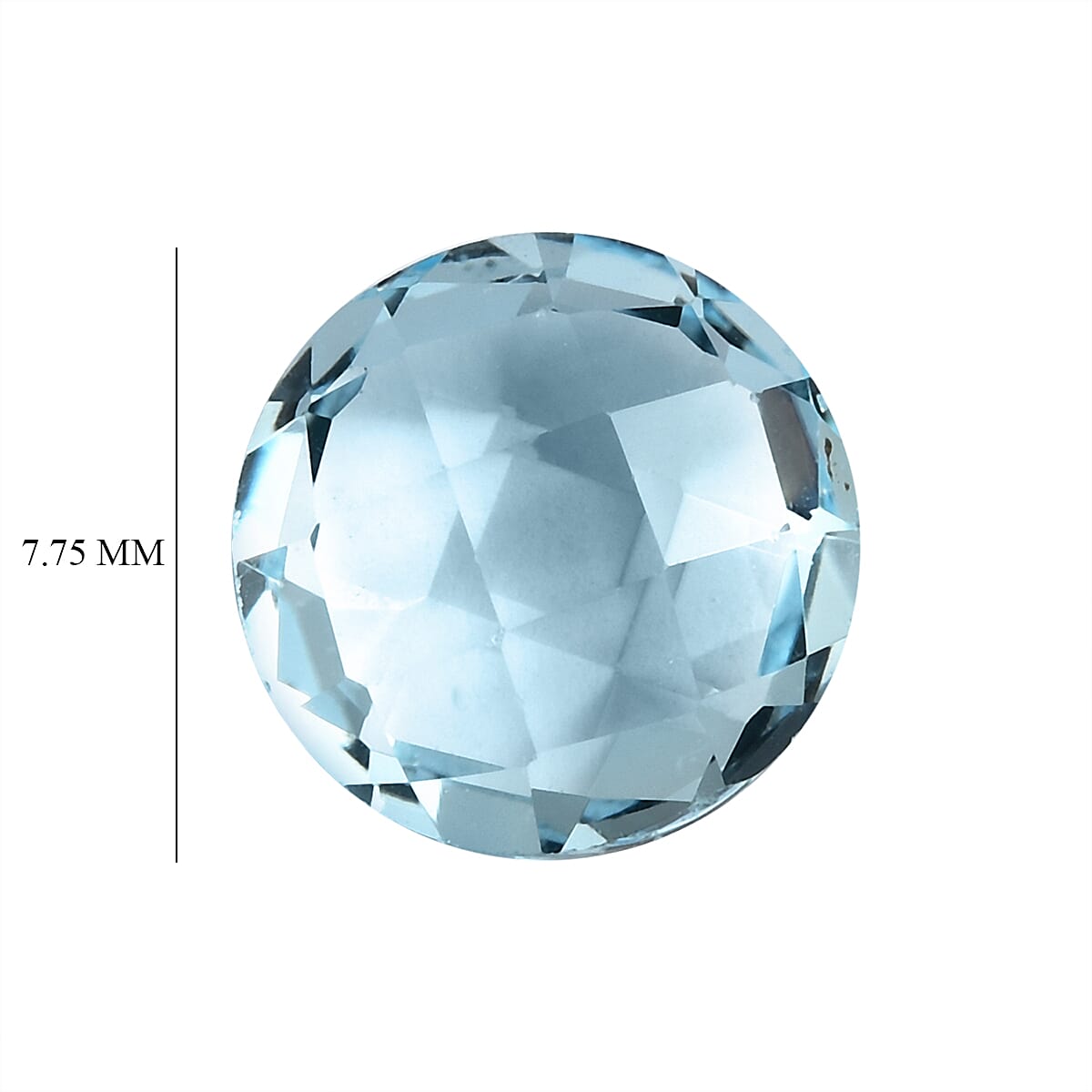 Skyblue Topaz Round 7.75 mm Gemstone, 1.80 Ct