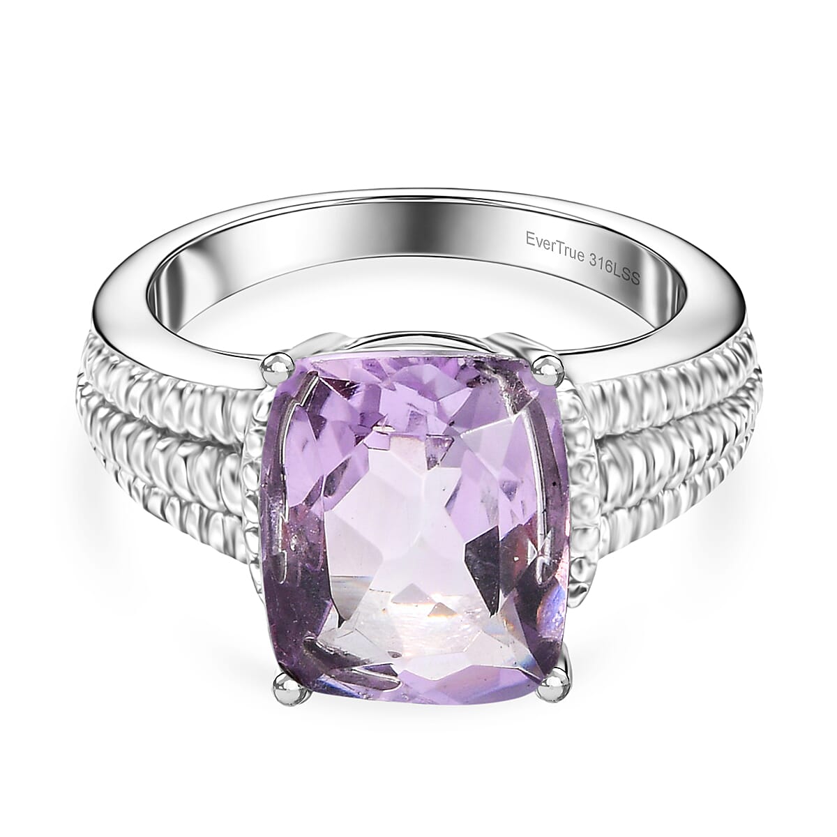 Pink Amethyst Solitaire Ring 4.35 Ct.