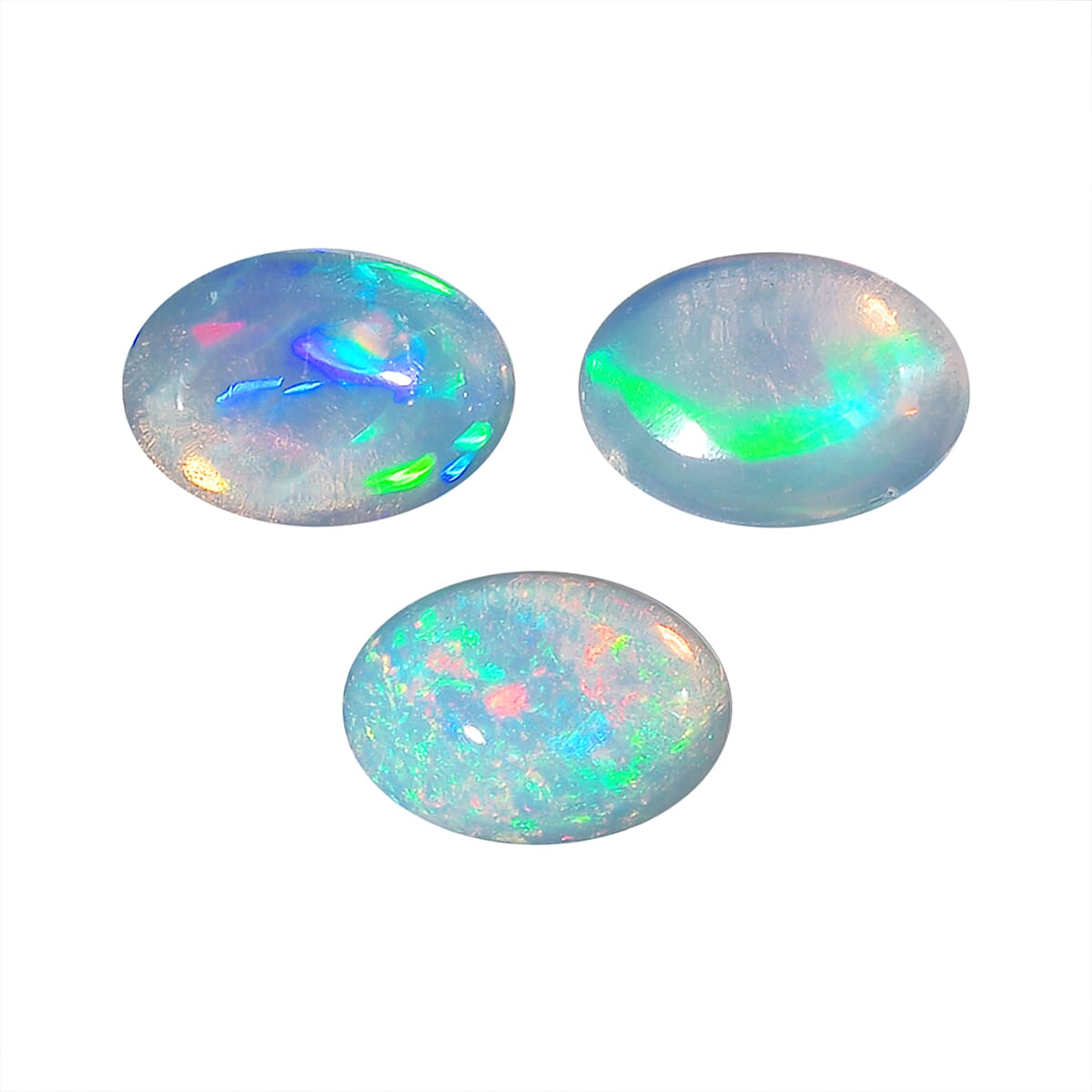 Set Of 3 Ethiopian Opal Oval Cut Cut 6X4 mm Gemstone, 0.70 Ct