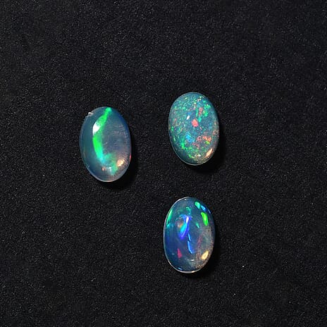 Set Of 3 Ethiopian Opal Oval Cut Cut 6X4 mm Gemstone, 0.70 Ct