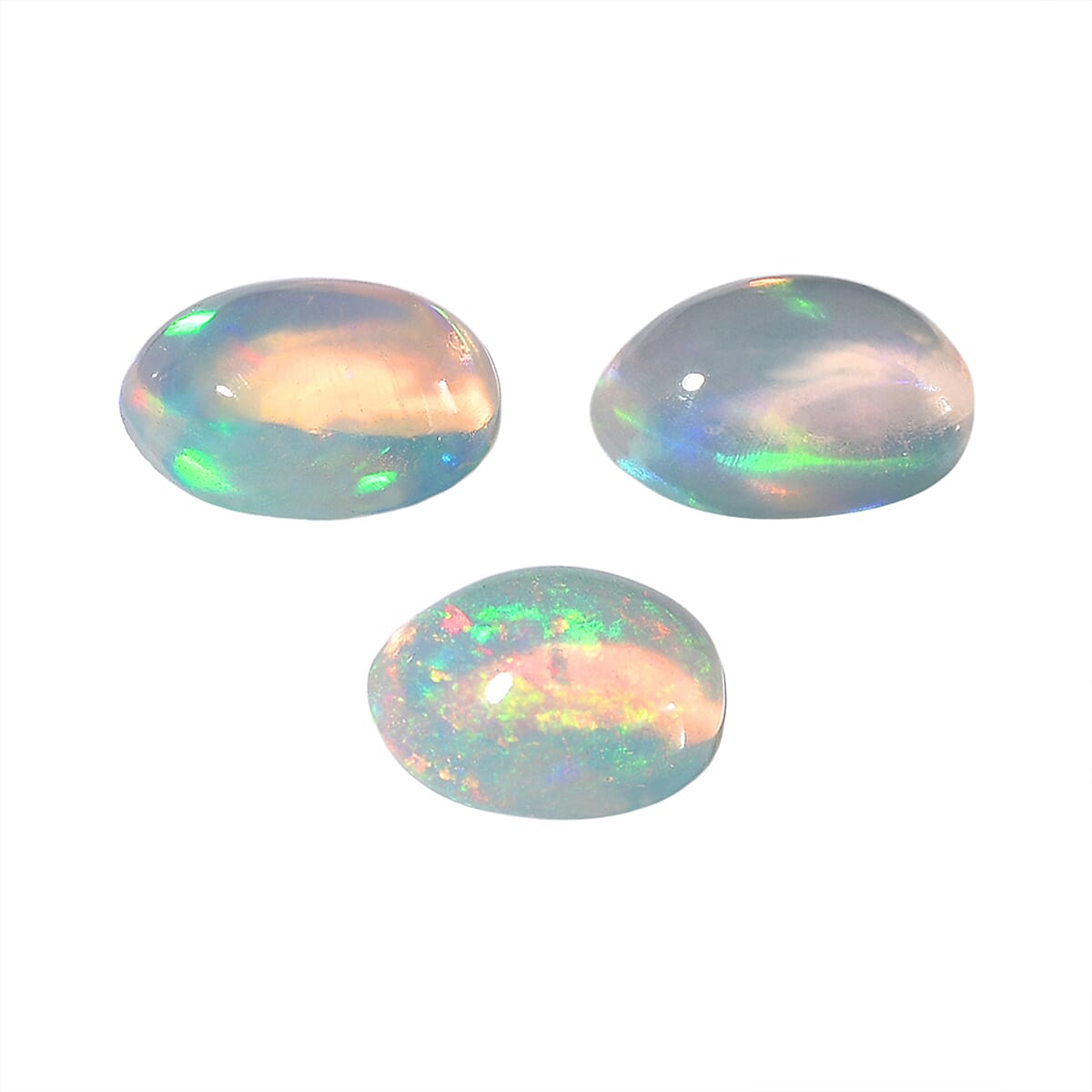 Set Of 3 Ethiopian Opal Oval Cut Cut 6X4 mm Gemstone, 0.70 Ct