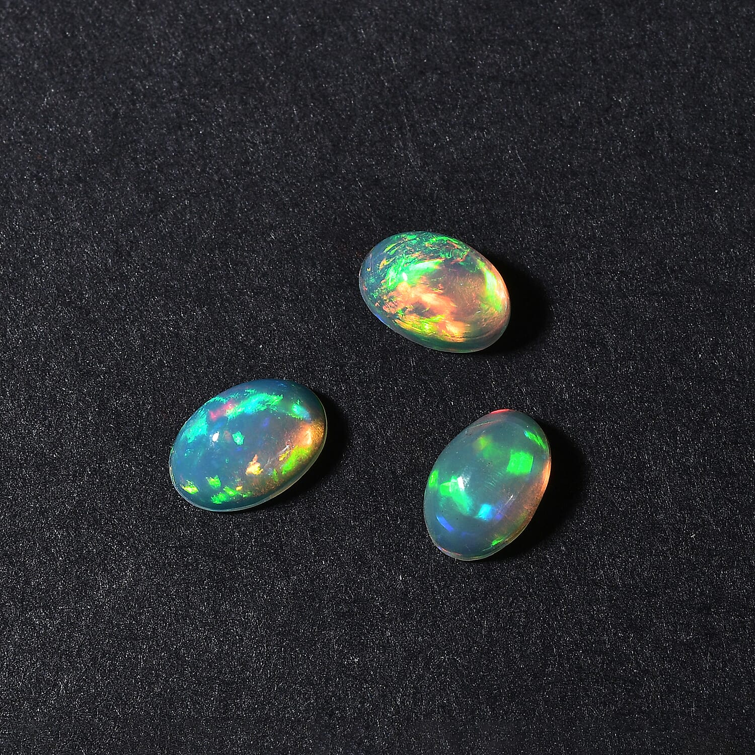 Set Of 3 Ethiopian Opal Oval Cut Cut 6X4 mm Gemstone, 1.02 Ct