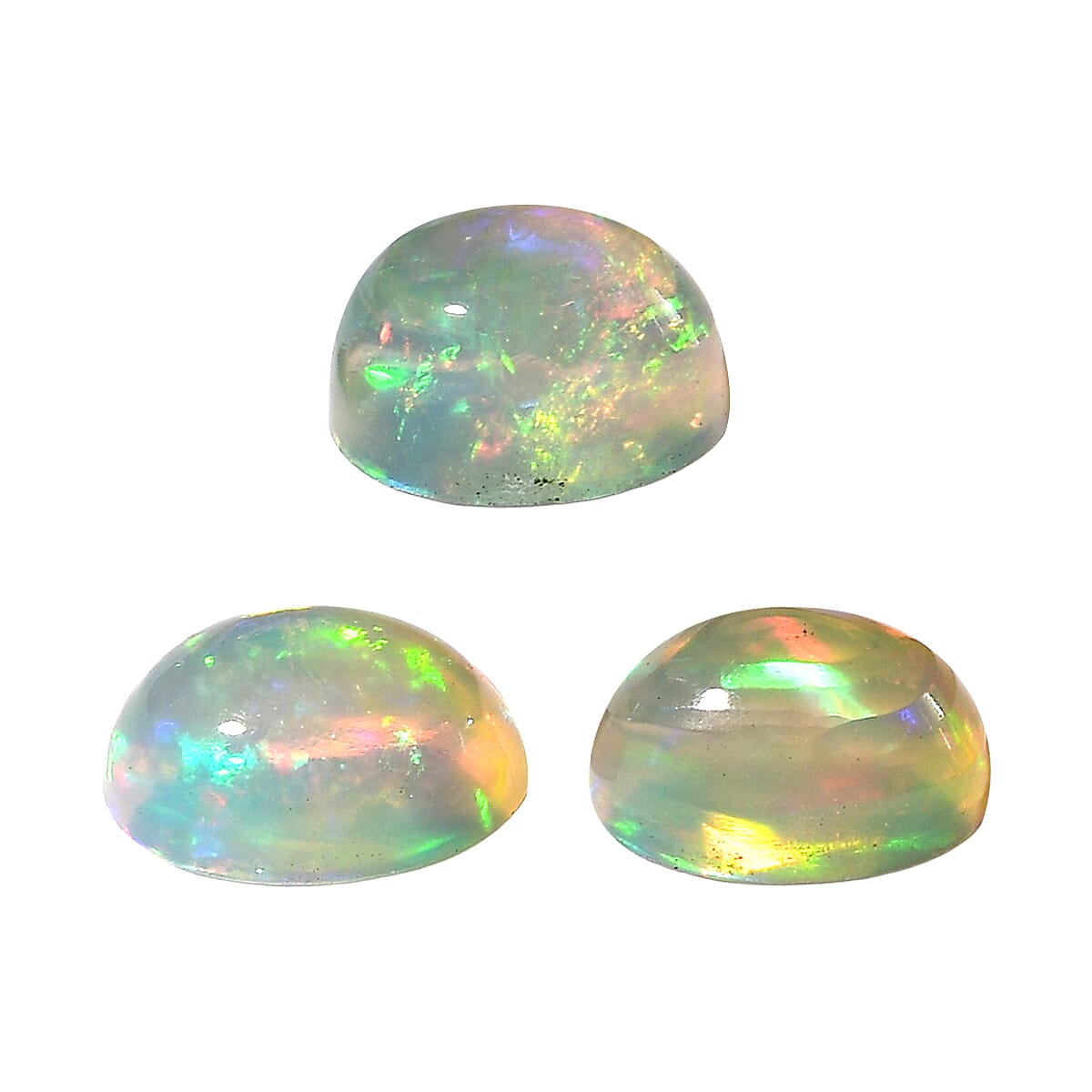 Set Of 3 Ethiopian Opal Oval Cut Cut 6X4 mm Gemstone, 1.02 Ct
