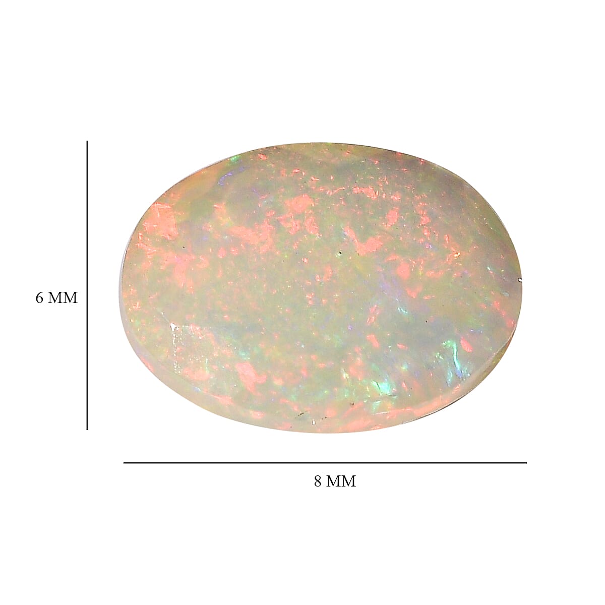 Ethiopian Opal Oval Cut Cut 8X6 mm Gemstone, 0.50 Ct