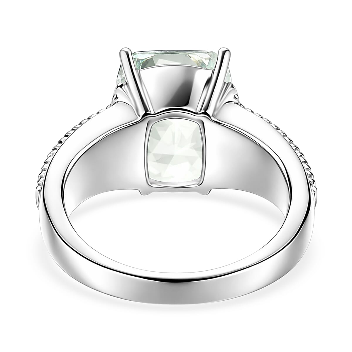 EverTrue - Green Amethyst Solitaire Ring 3.98 Ct.