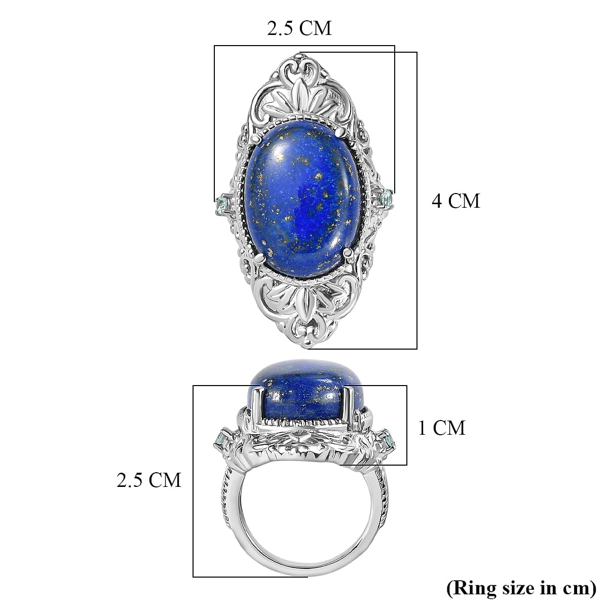 EverTrue - Lapis Lazuli & Blue Cubic Zirconia Ring 17.50 Ct.
