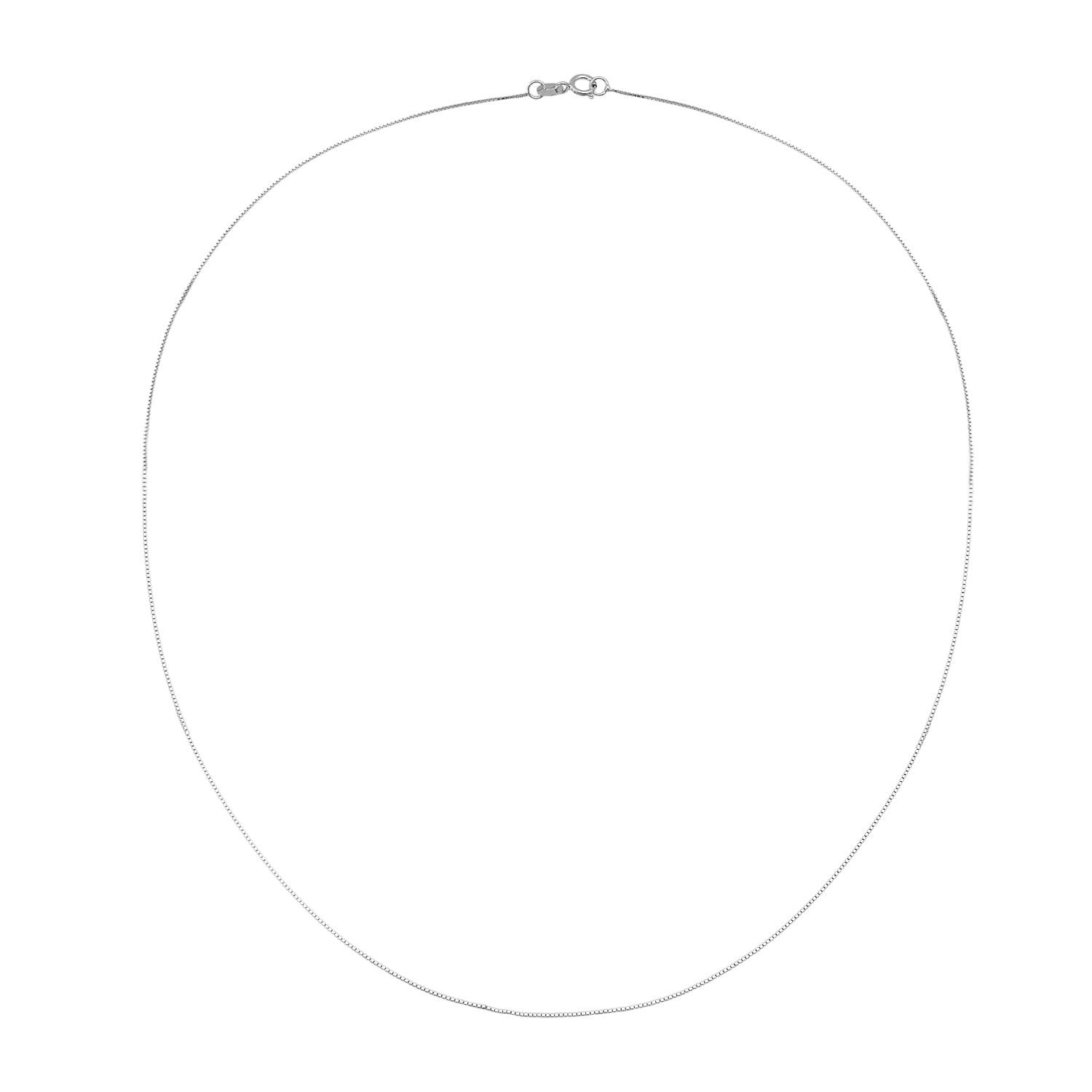 Close Out Deal - Rhodium Overlay Sterling Silver Box Chain (Size - 20) with Spring Ring Clasp