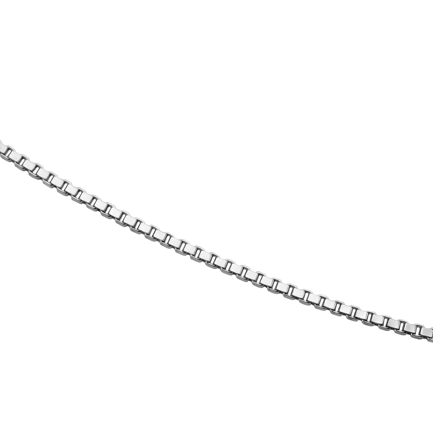 Close Out Deal - Rhodium Overlay Sterling Silver Box Chain (Size - 20) with Spring Ring Clasp