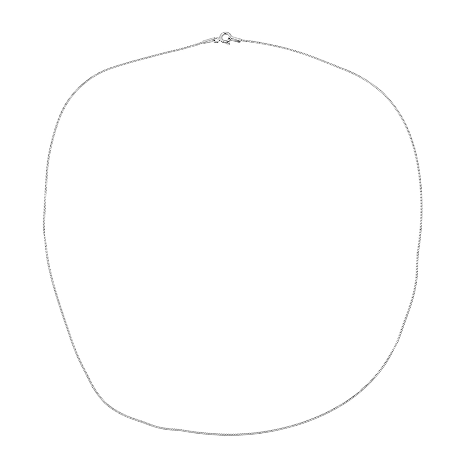 Close Out Deal - Rhodium Overlay Sterling Silver Curb Chain (Size - 20)