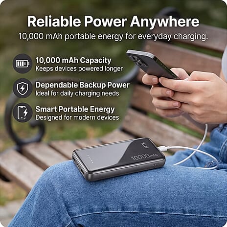 MTK 10,000 mAh Power Bank - Grey