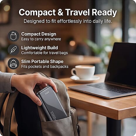 MTK 10,000 mAh Power Bank - Grey