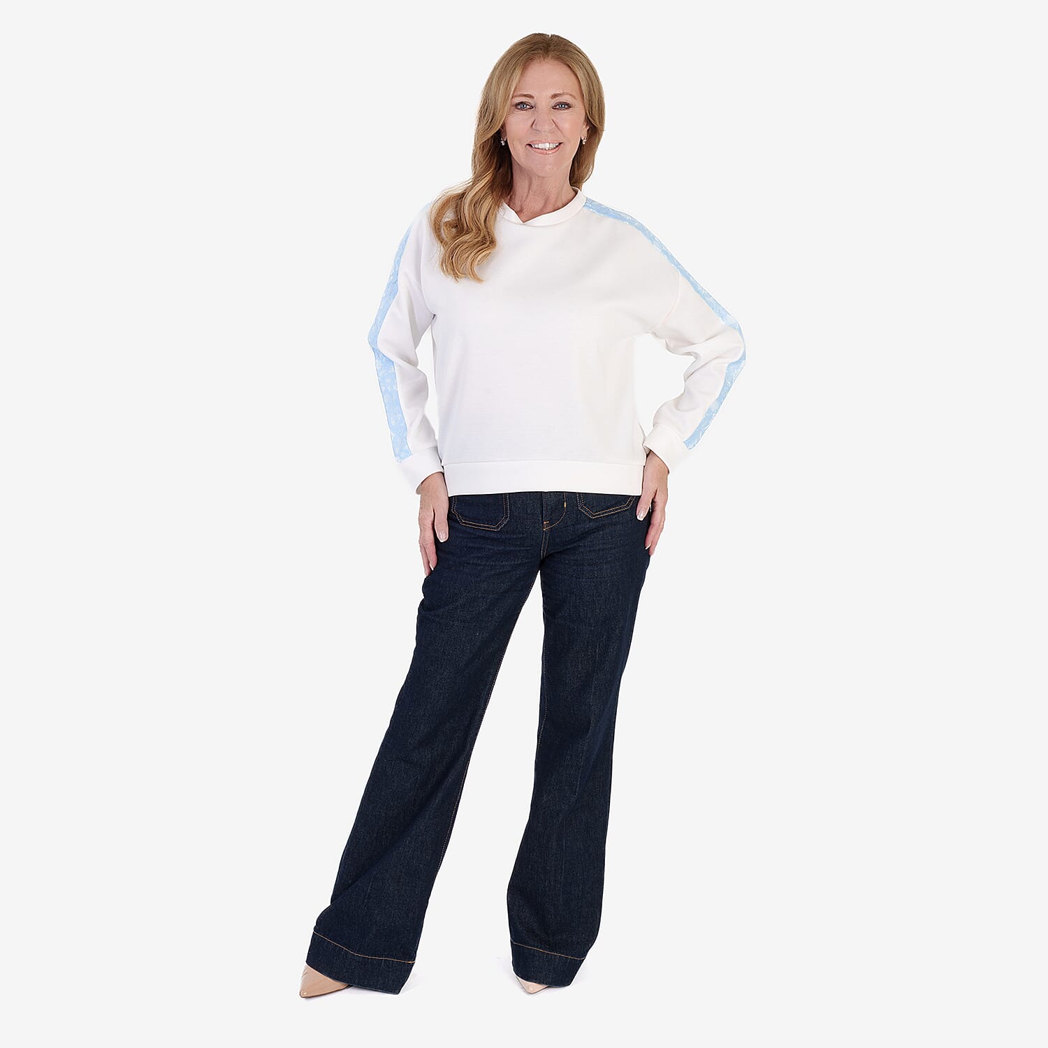 Sugar-Crisp-Italian-Made-Round-Neck-Contrast-Lace-Sleeve-Casual-Sweats