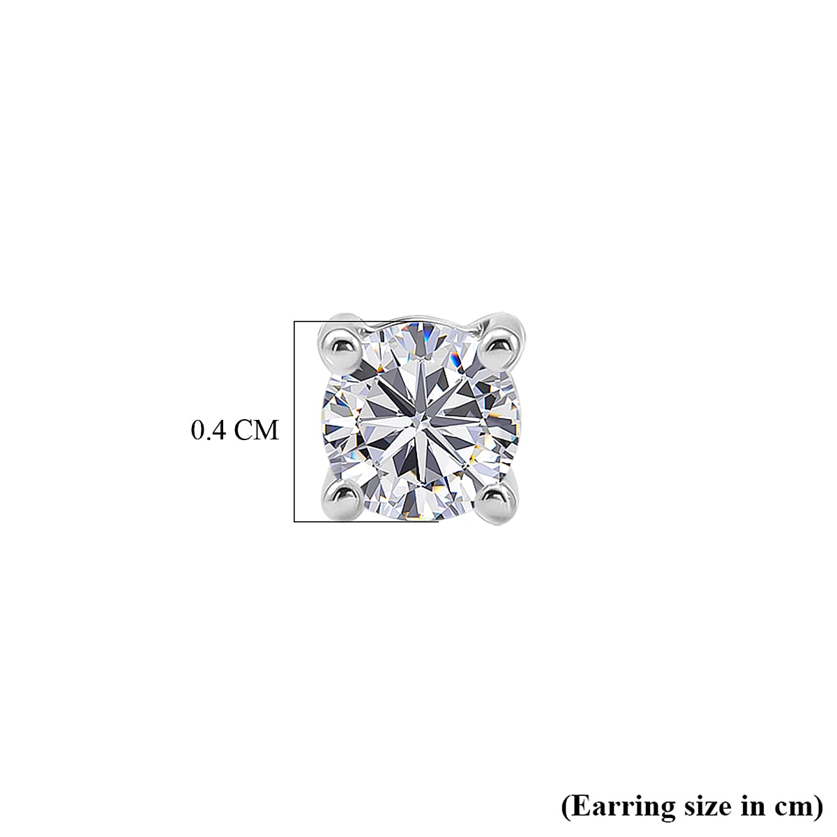 Luxuriant SI-G-H Lab Grown Diamond Solitaire Earring with Screw Back in Rhodium Overlay Sterling Silver 0.50 Ct.