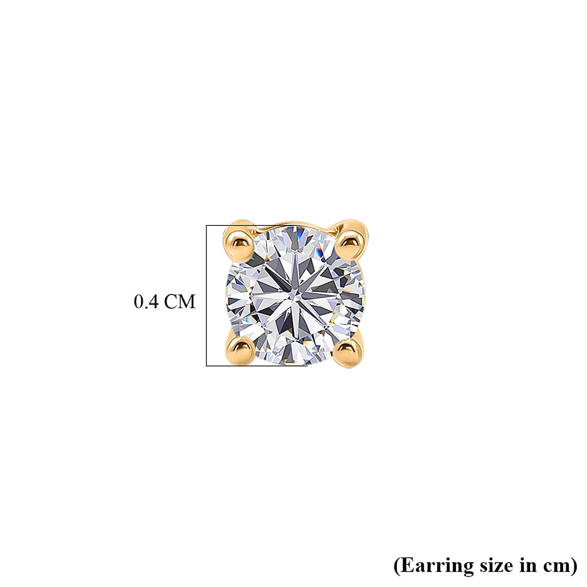 Luxuriant SI-G-H Lab Grown Diamond Solitaire Earring with Screw Back in 18K Vermeil Rose Gold Plated Sterling Silver 0.50 Ct.