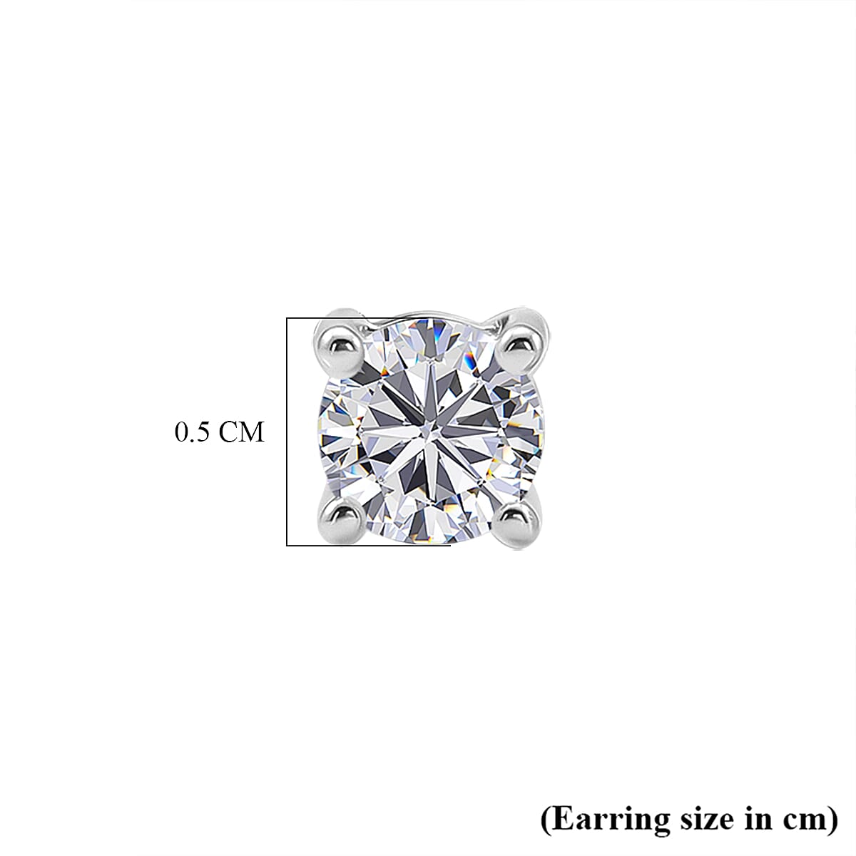 Luxuriant SI-G-H Lab Grown Diamond Solitaire Earring with Screw Back in Rhodium Overlay Sterling Silver 1.01 Ct.