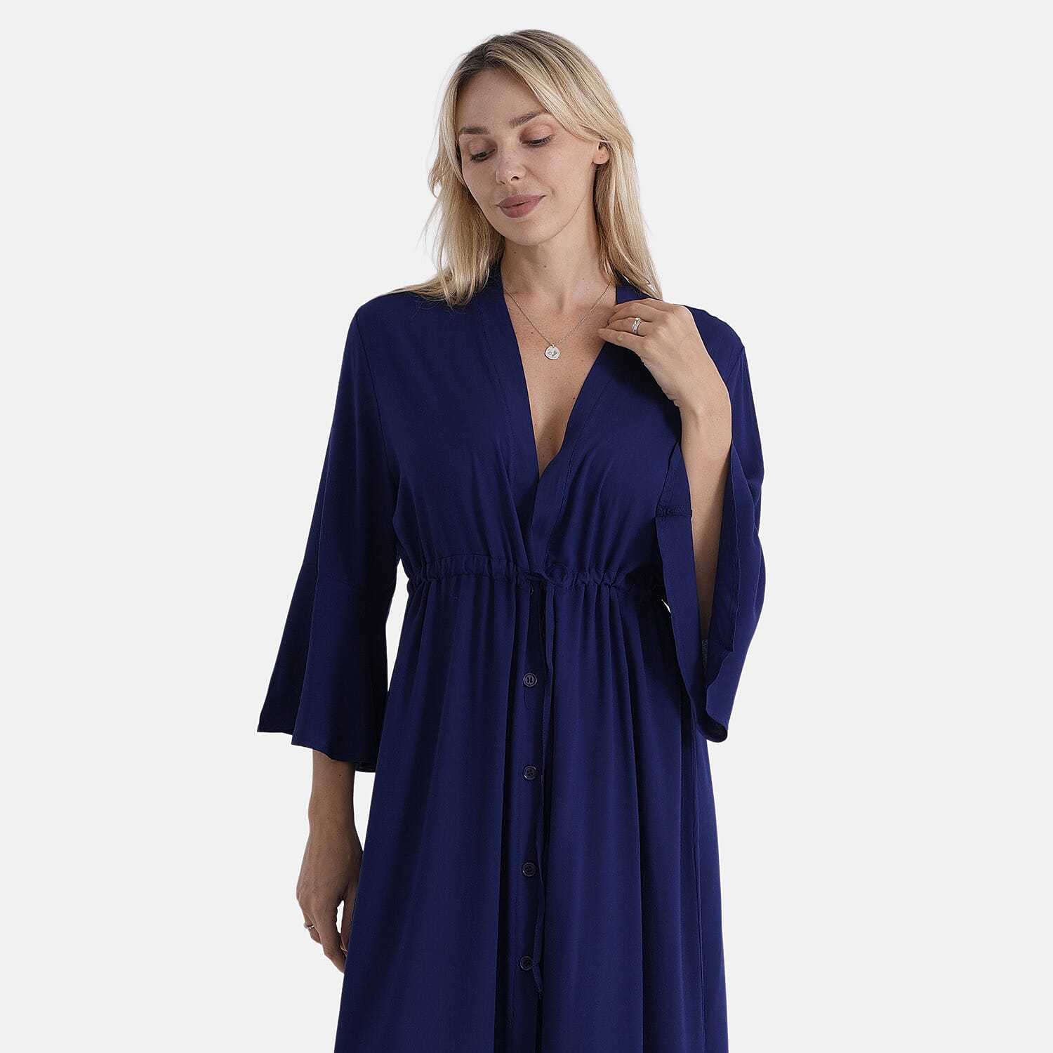 La Marey Womens 100% Viscose Long Kimono (One Size) - Blue