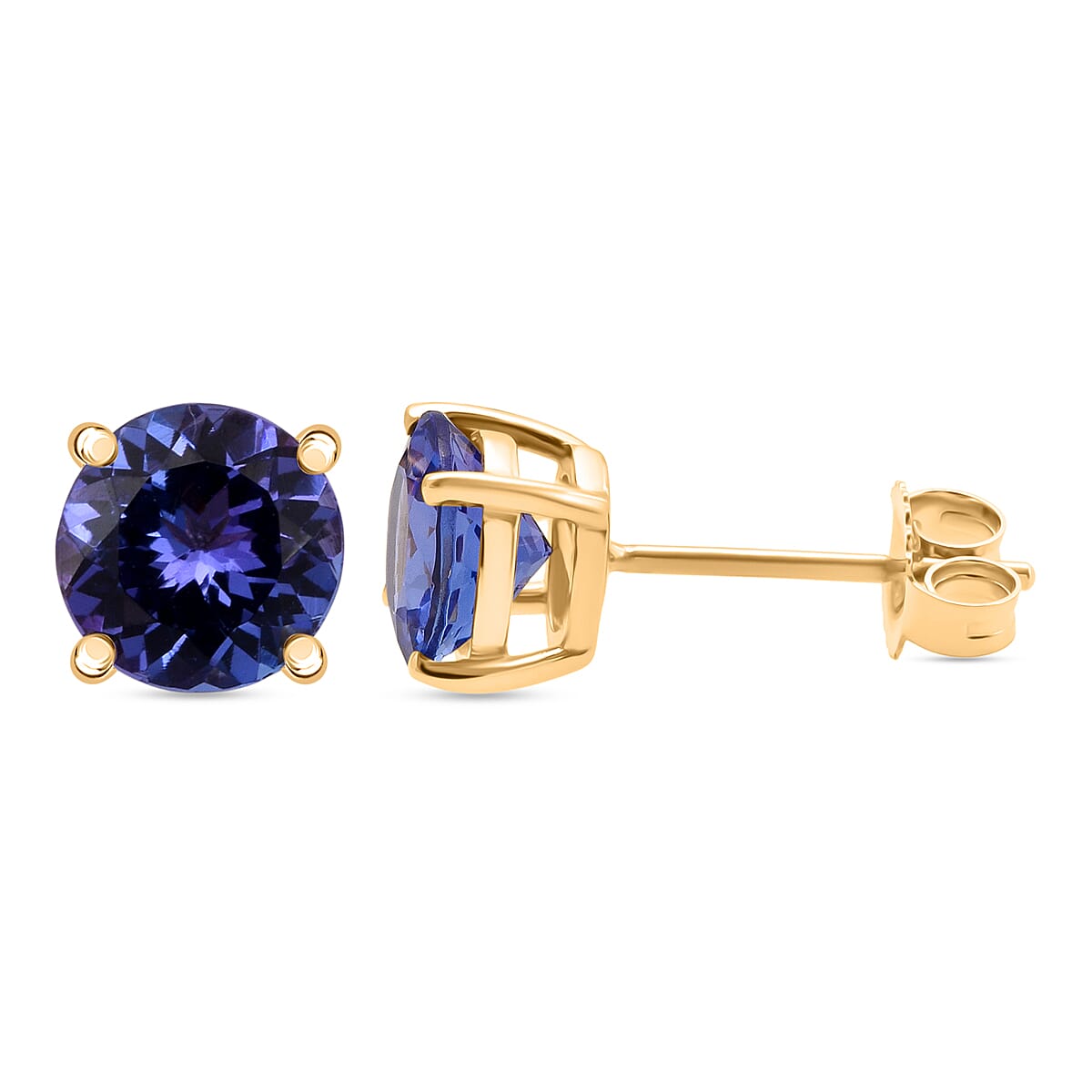 Close Out Deal- 14K Yellow Gold Premium Tanzanite Earring 2.20Ct.