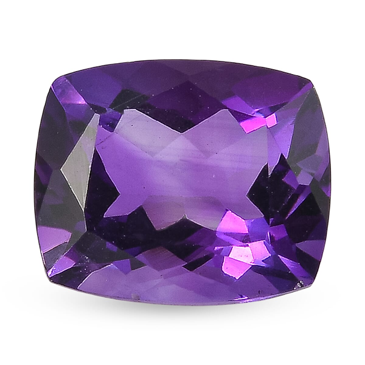 African Amethyst Cushion Cut 12X10 mm Gemstone, 5.12 Ct