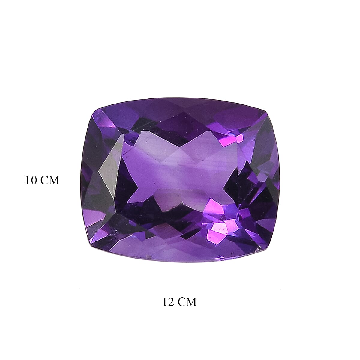 African Amethyst Cushion Cut 12X10 mm Gemstone, 5.12 Ct