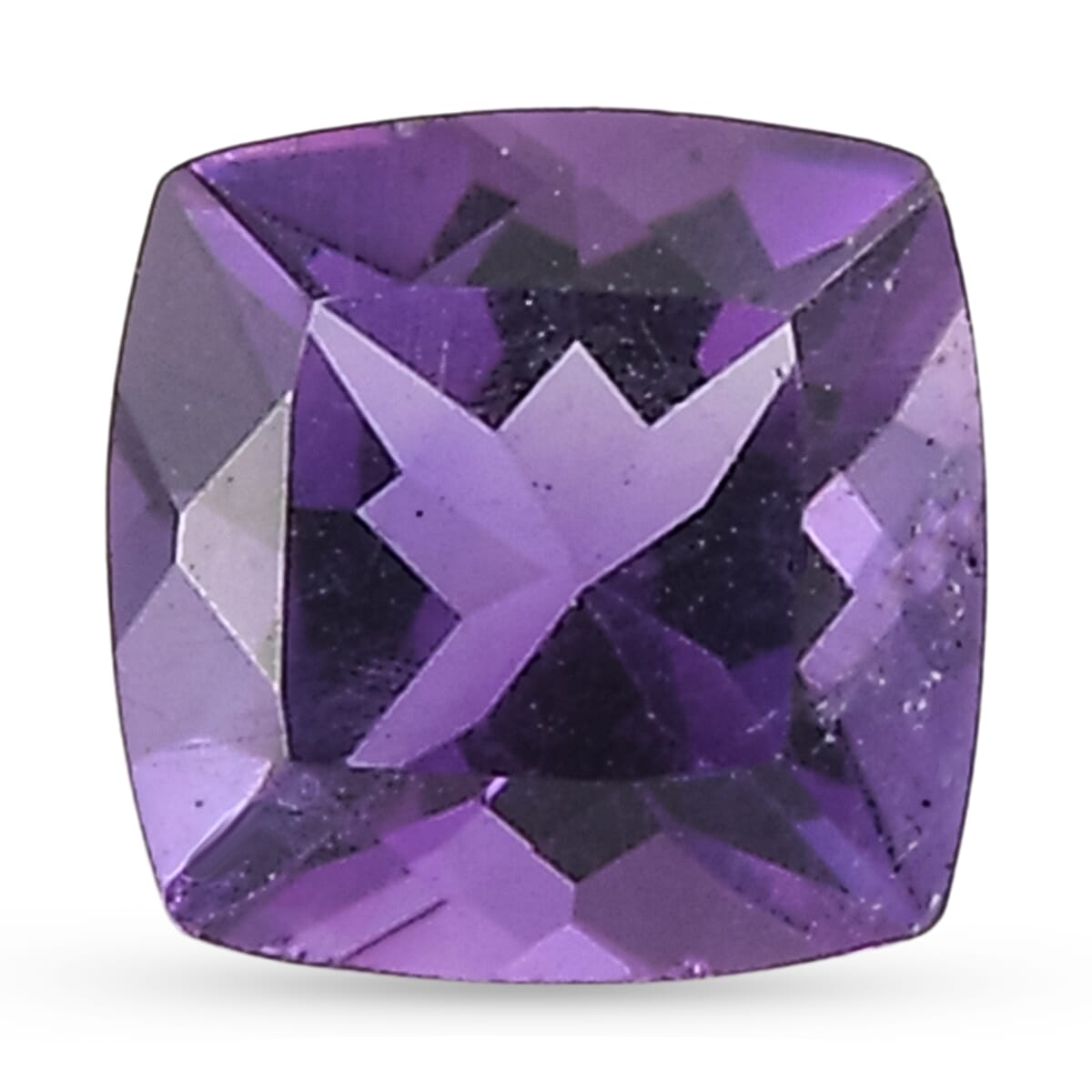 African Amethyst Cushion Cut 6X6 mm Gemstone, 1.01 Ct