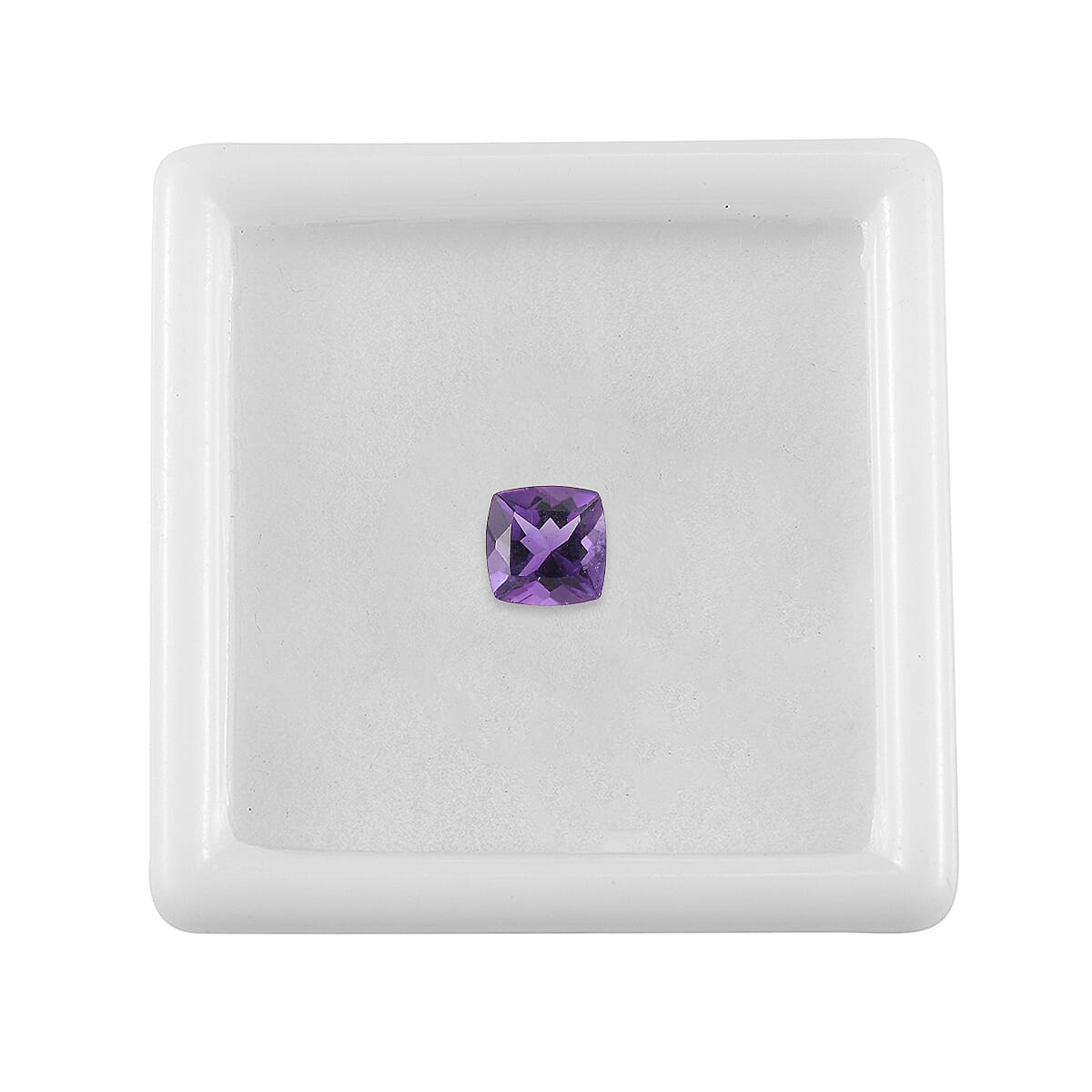 African Amethyst Cushion Cut 6X6 mm Gemstone, 1.01 Ct